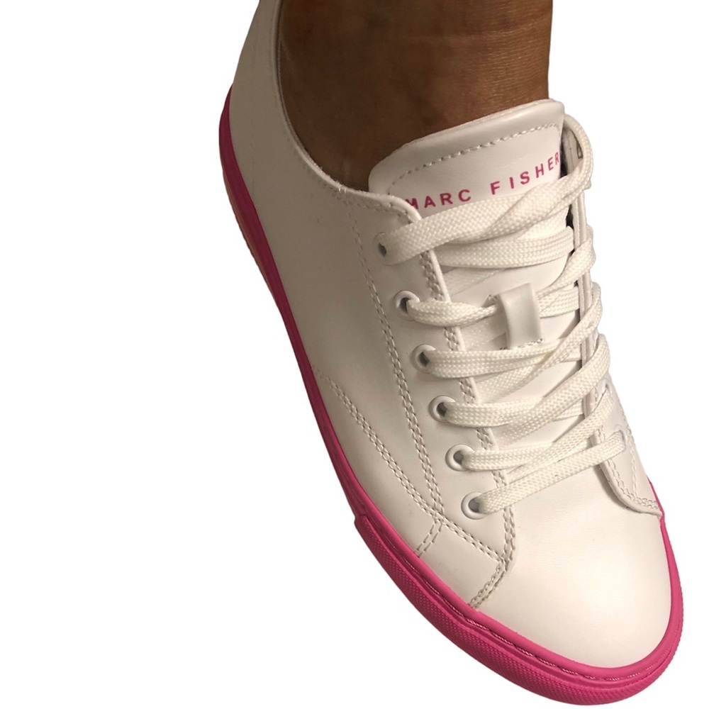 Marc fisher sneakers size 7 white and pink color - Picture 1 of 10